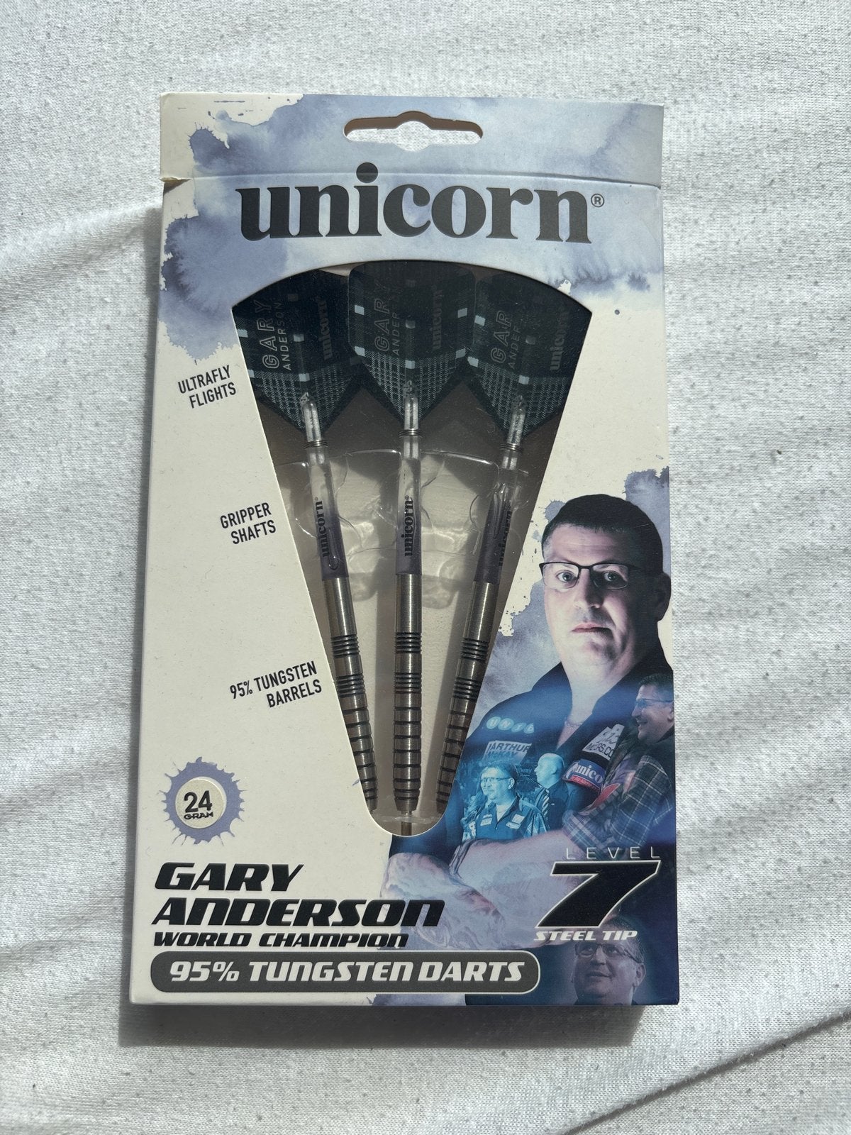 Unicorn Gary Anderson Darts 24 gram - Nieuw in doos, Ophalen of Verzenden, Nieuw, Pijlen