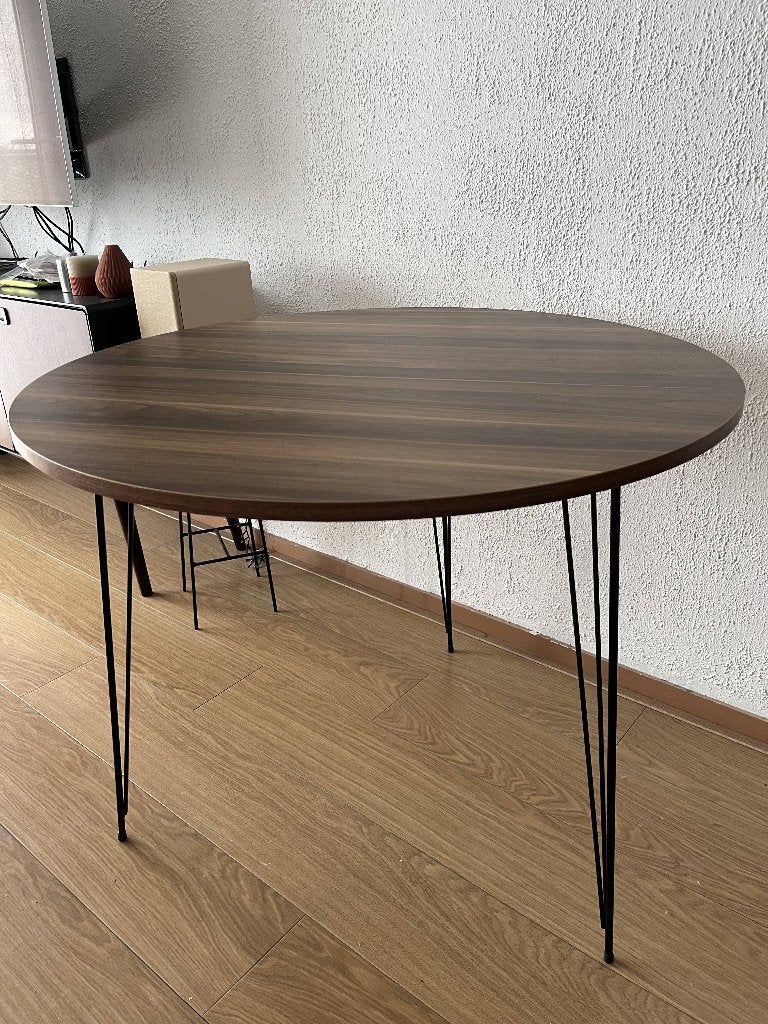 Ronde eettafel, Huis en Inrichting, Tafels | Eettafels, Ophalen, 50 tot 100 cm, Warm, Modern, Rond