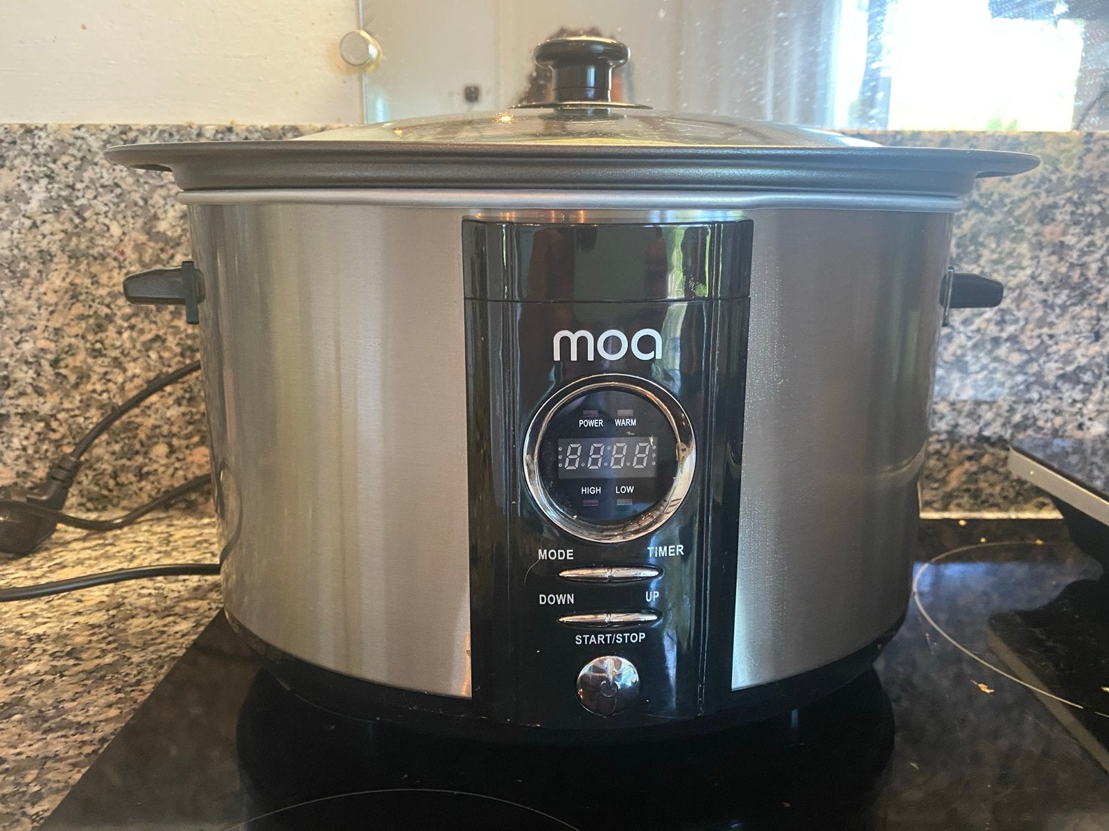 Moa Slowcooker 6,5L - RVS met Timer en 3 Warmtestanden, Witgoed en Apparatuur, Ophalen of Verzenden, Timer, Zo goed als nieuw