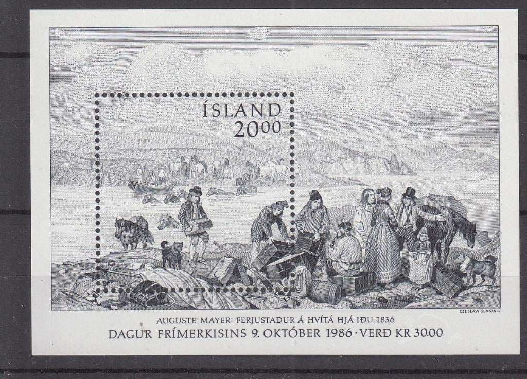IJsland Postzegelvelletje dag van de postzegel Uitgave 1986, Verzenden, Noorwegen