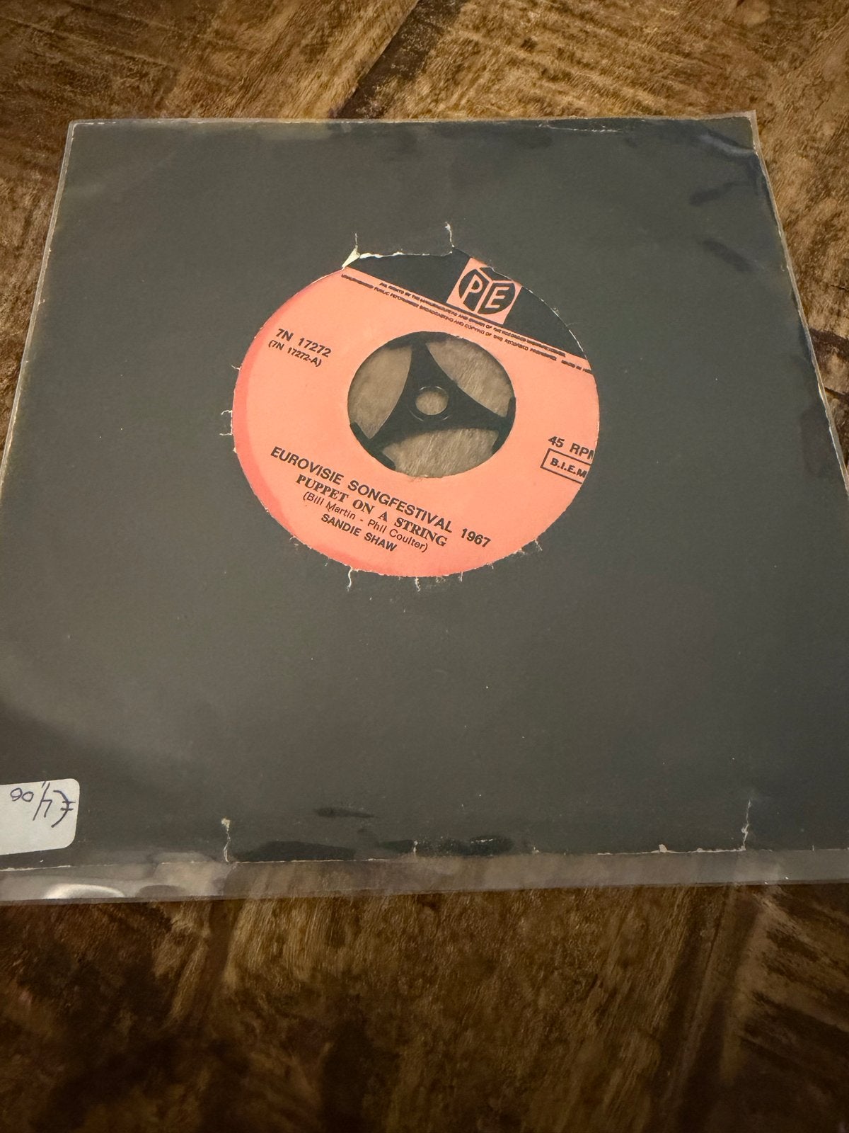 Sandie Shaw - Puppet on a String (Eurovisie Songfestival, Gebruikt, 7 inch, Ophalen of Verzenden, Pop