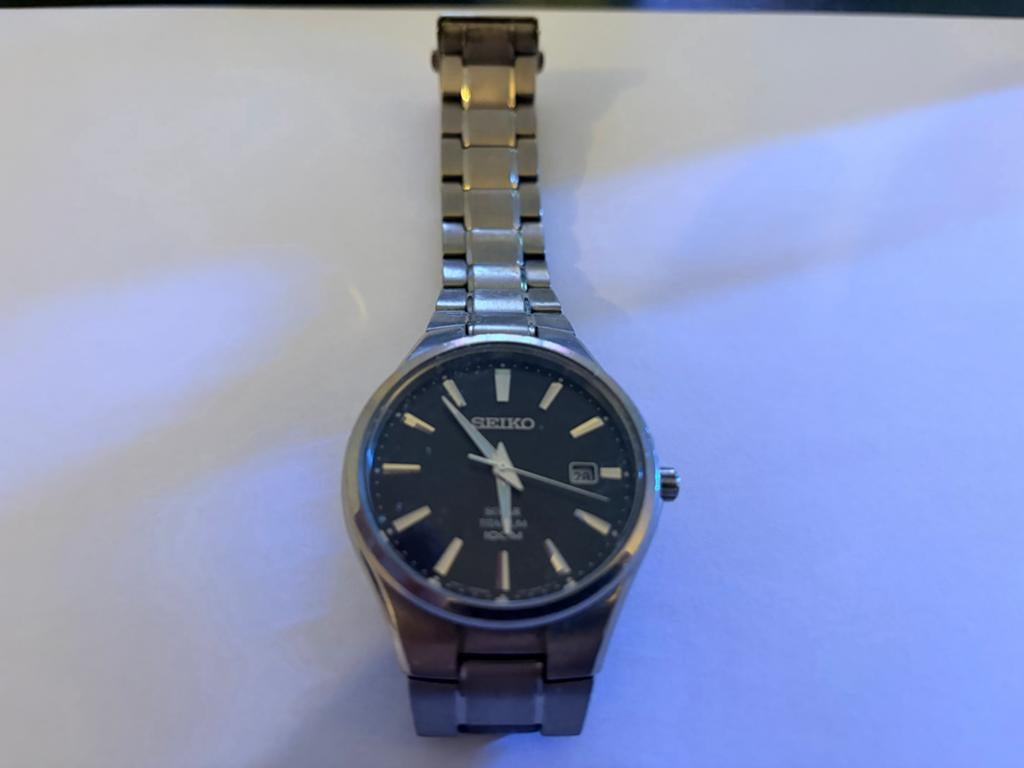 Seiko SNE377P1 Titanium Solar Herenhorloge 40mm Waterdicht, Sieraden, Tassen en Uiterlijk, Horloges | Heren, Gebruikt, Polshorloge