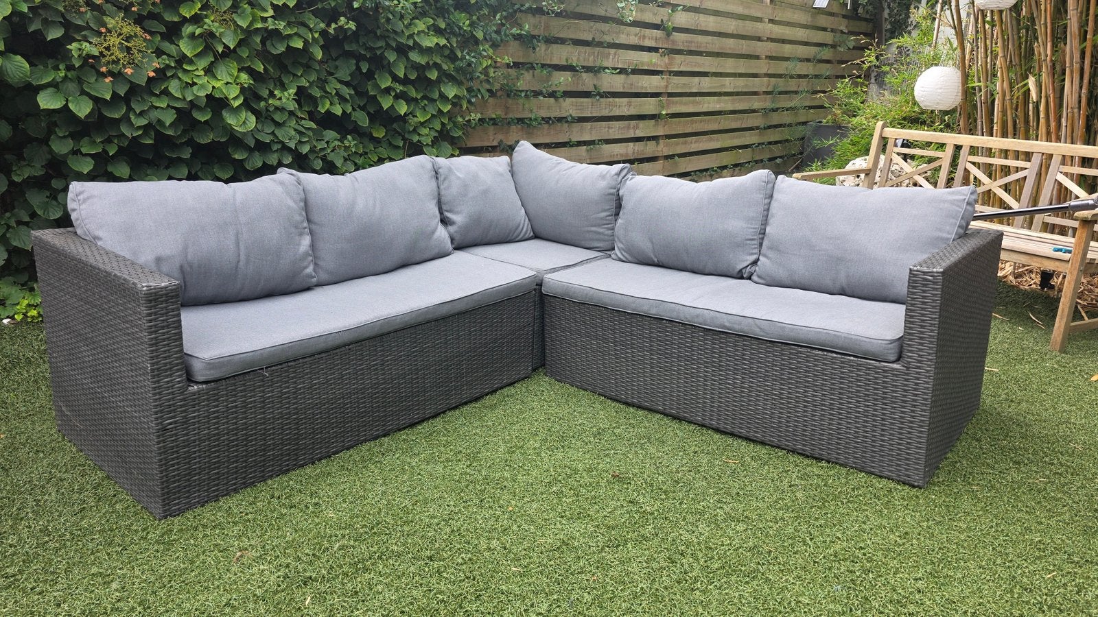 Tuin hoekbank, Tuin en Terras, Ophalen, 5 zitplaatsen, Kunststof, Gebruikt