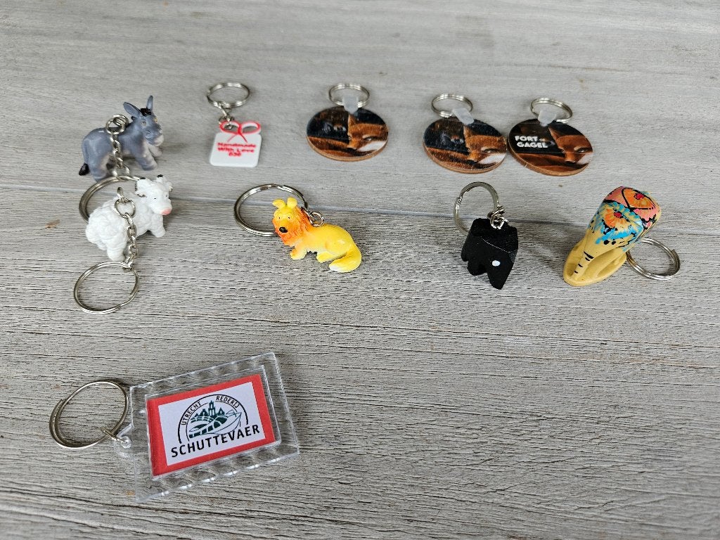 10 sleutelhangers, Ophalen of Verzenden, Zo goed als nieuw, Overige typen