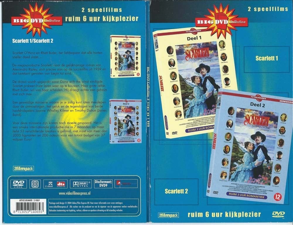 Scarlett deel 1 en 2 met Timothy Dalton en Joanne, Alle leeftijden, Ophalen of Verzenden, Zo goed als nieuw