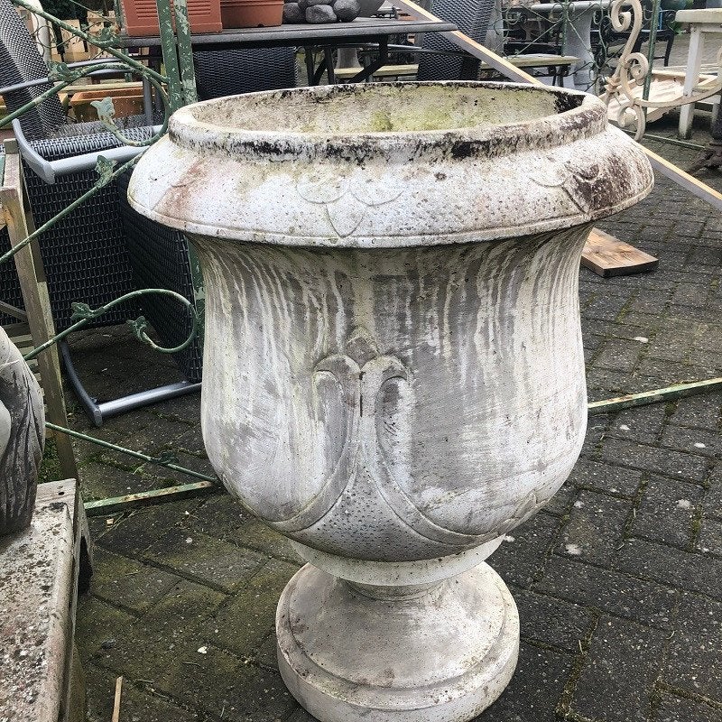 Grote VAAS BLOEMPOT ANTIEKE POT kasteel marmercement, Ophalen