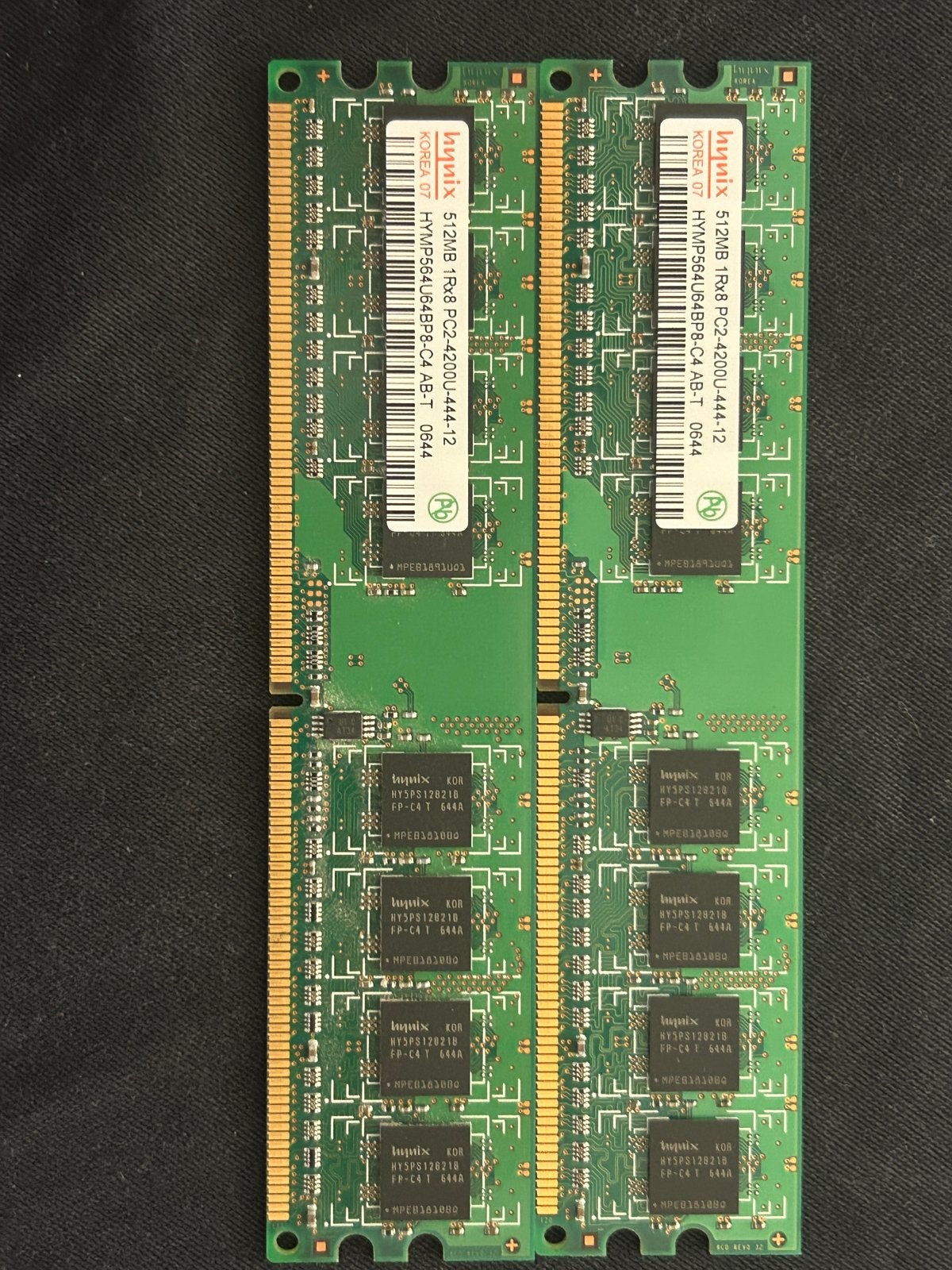 Inynix 512MB PC2-4200U-444-12 DDR2 RAM Geheugen (2x), Ophalen of Verzenden, DDR2, Desktop, Gebruikt