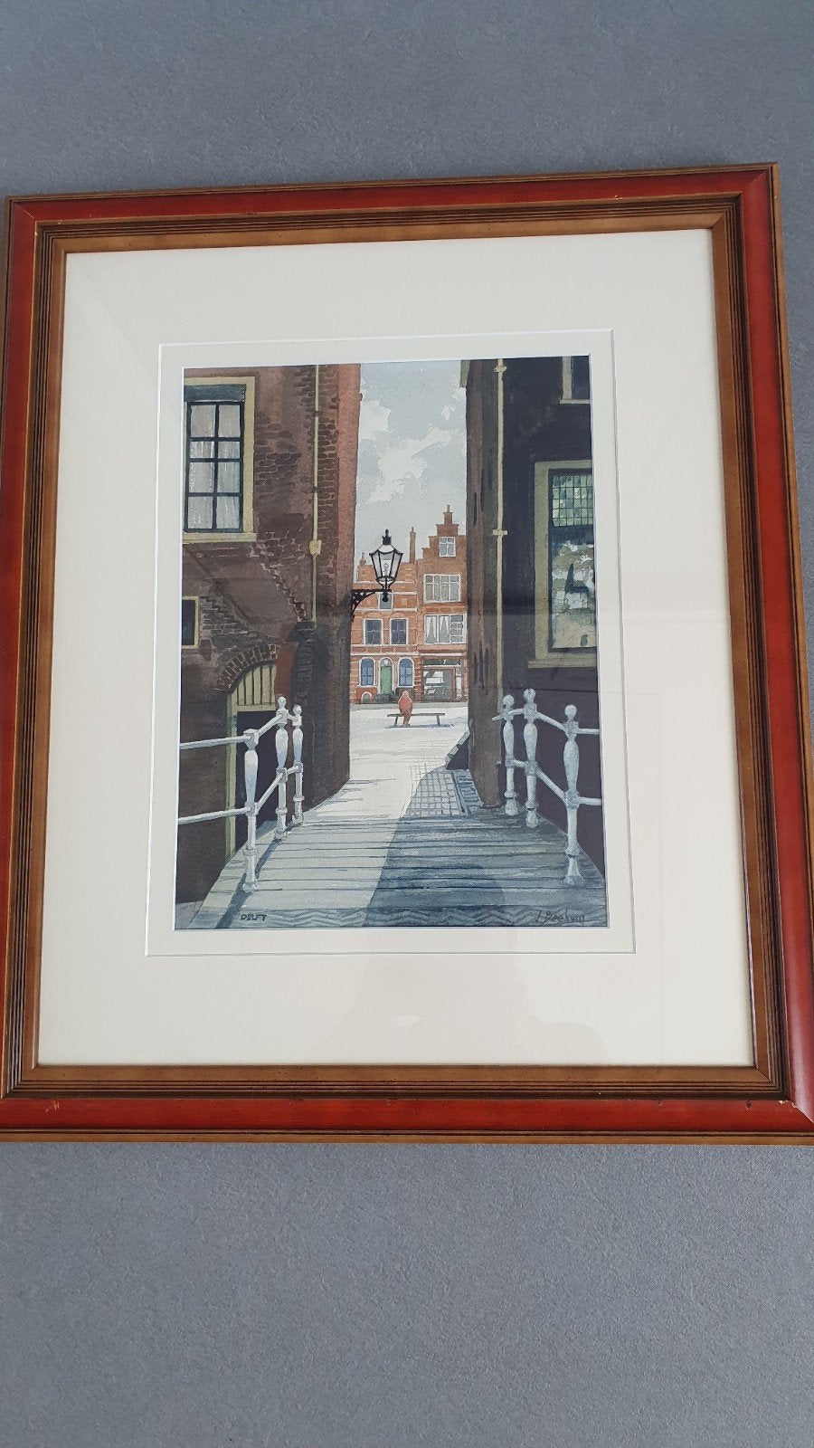 Mooi werk van Beekman uit Delft - Zacht prijsje!, Antiek en Kunst, Ophalen of Verzenden, Tekening, Aquarel, Ingelijst