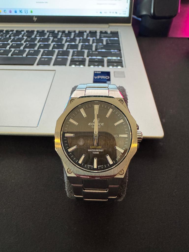 Casio Edifice Classic EFR-S108D-1AVUEF Slim Line Horloge, Ophalen of Verzenden, Zo goed als nieuw, Staal, Casio