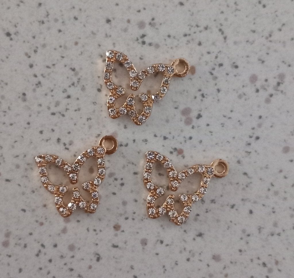 Vlinder strass bedels, Ophalen of Verzenden, Nieuw, Bedel