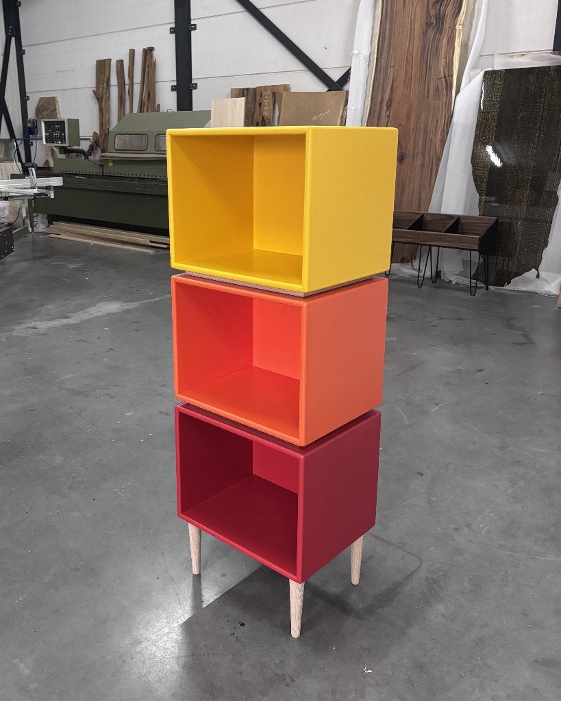 OUTLET - Kleurrijk meubel voor platen / LP's / Vinyl Retro, Ophalen, Nieuw, Plaatwerk Design, Info@platenmeubel.nl