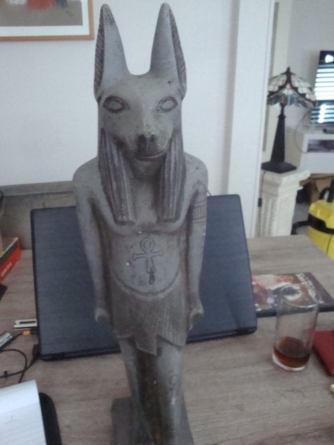 oude zware stene swings beeld egypte, Ophalen