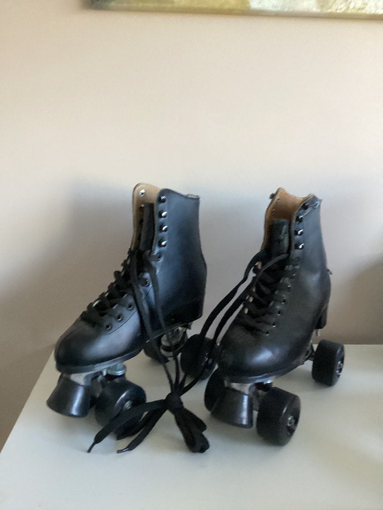 Zwarte leren rollerskates?rolschaatsen maat 38, Overige typen, Ophalen of Verzenden, Zo goed als nieuw, Dames