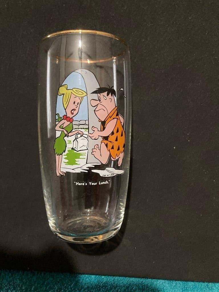 set van 6 Flintstones limonadeglazen, Ophalen of Verzenden, Zo goed als nieuw, Overige typen