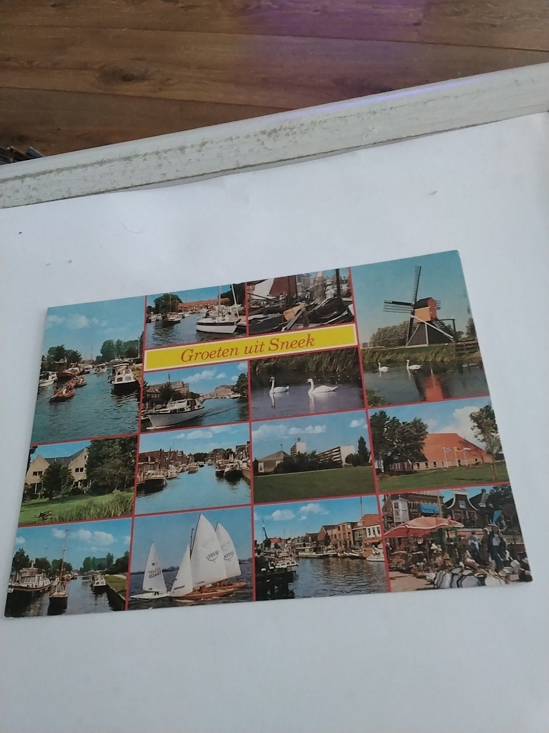 Vintage Ansichtkaart Groeten uit Sneek - Meulen's EE017, Ophalen of Verzenden, Friesland