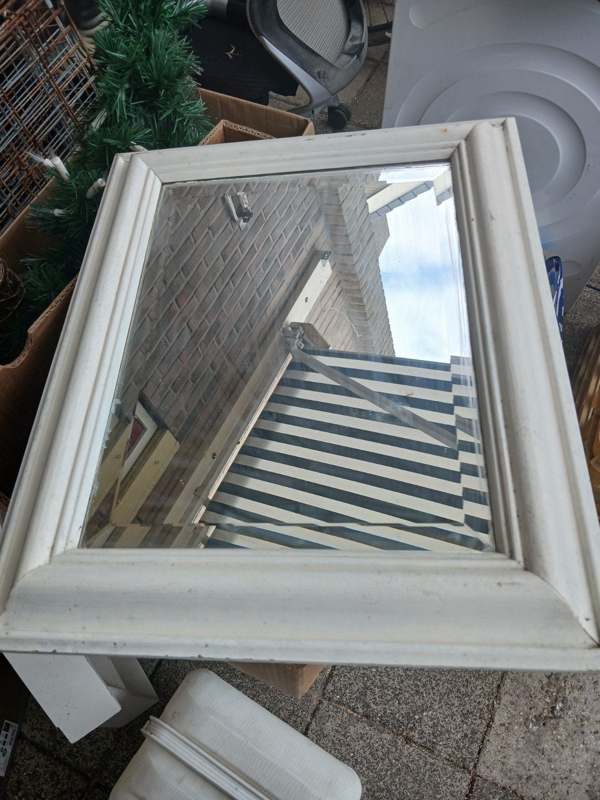 Spiegel 40x50 cm met witte lijst, Huis en Inrichting, Woonaccessoires | Spiegels, Ophalen, Minder dan 50 cm, Gebruikt, Minder dan 100 cm