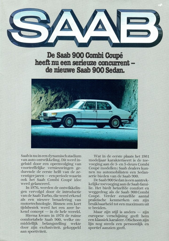 Folder Saab 900 Sedan (1981), Verzenden, Gelezen, Overige merken