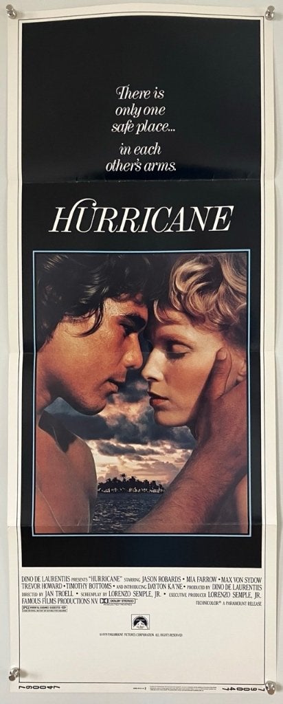 Hurricane (1979) - Originele filmposter, Verzamelen, Ophalen of Verzenden, Gebruikt, A1 t/m A3, Film en Tv