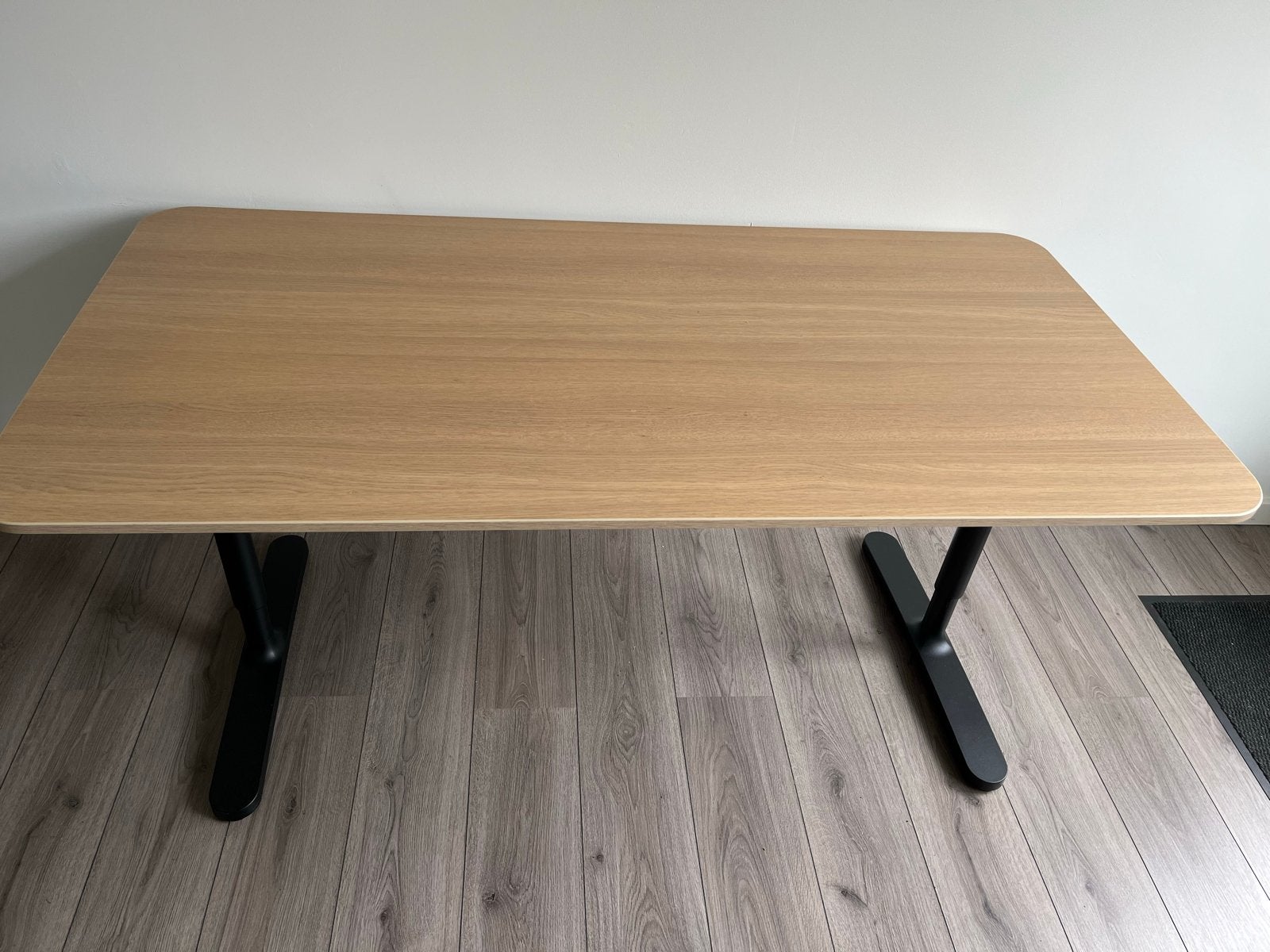 KEA Bekant Bureau 160x80cm - Licht Eiken, Huis en Inrichting, 160 cm, Gebruikt, In hoogte verstelbaar, Hout