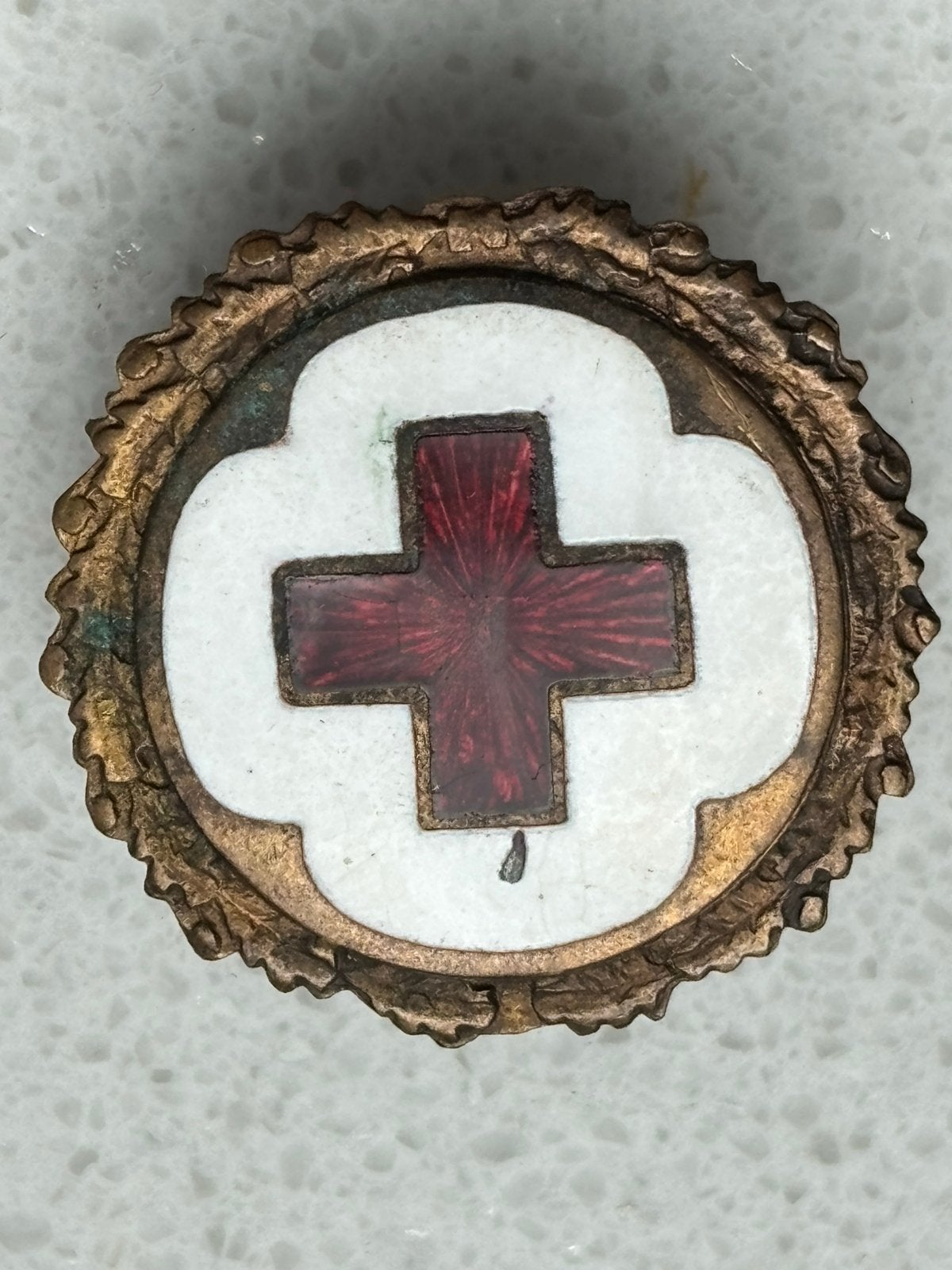 Vooroorlogse Rode Kruis badge medaille, Verzamelen, Ophalen of Verzenden, Landmacht, Nederland, Lintje, Medaille of Wings