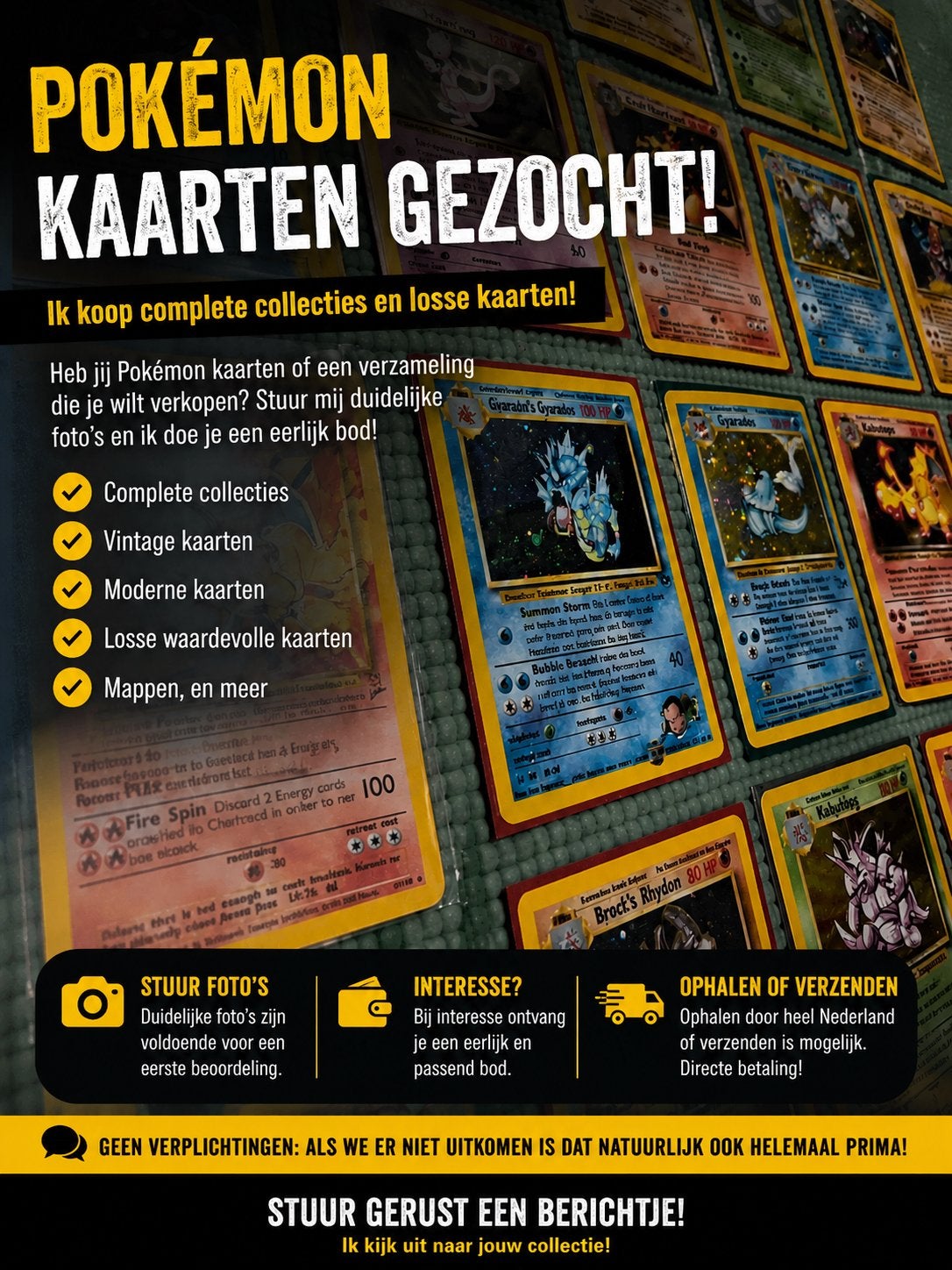 Gezocht: Pokémon verzamelingen / kaarten, Ophalen of Verzenden, Zo goed als nieuw, Losse kaart