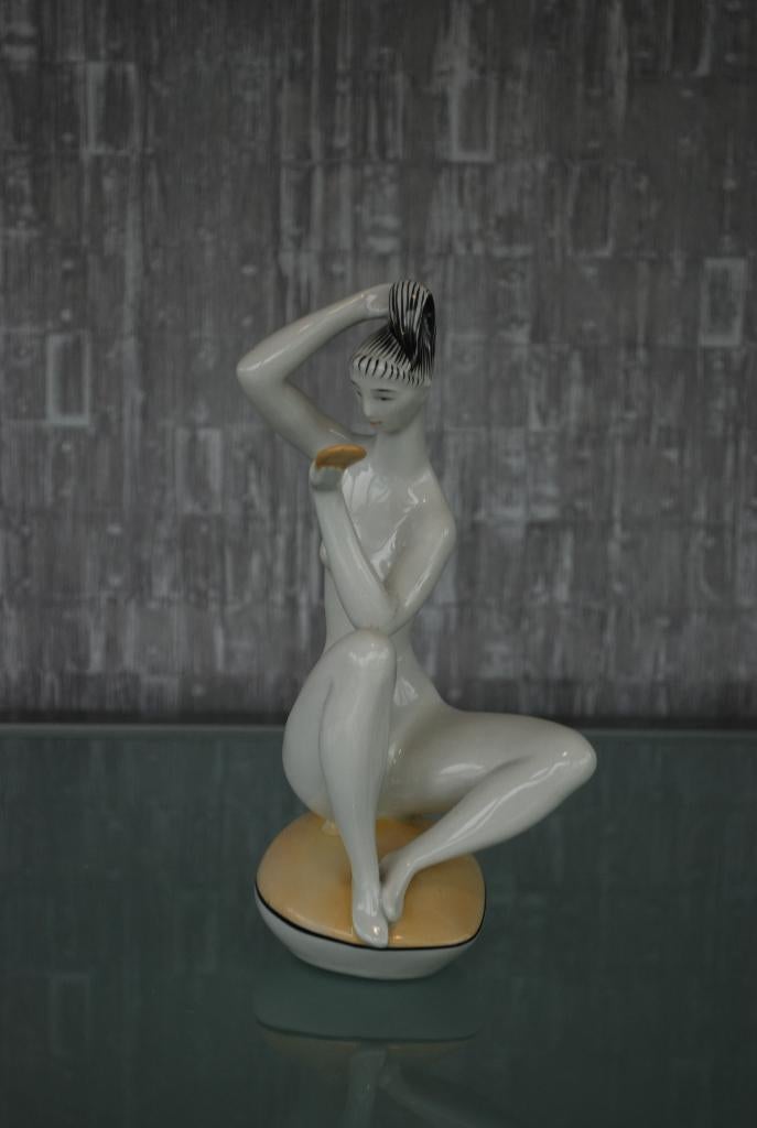 Naakt beeld Art deco stijl van kunstenaar János Török, Antiek en Kunst, Ophalen of Verzenden