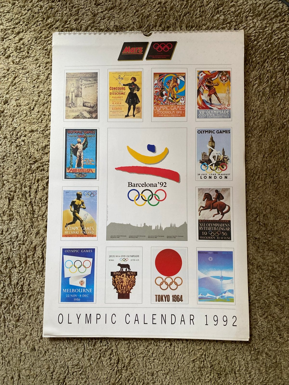 Olympische Kalender 1992 - Barcelona '92, Ophalen of Verzenden, Zo goed als nieuw, Overige sporten, Overige typen