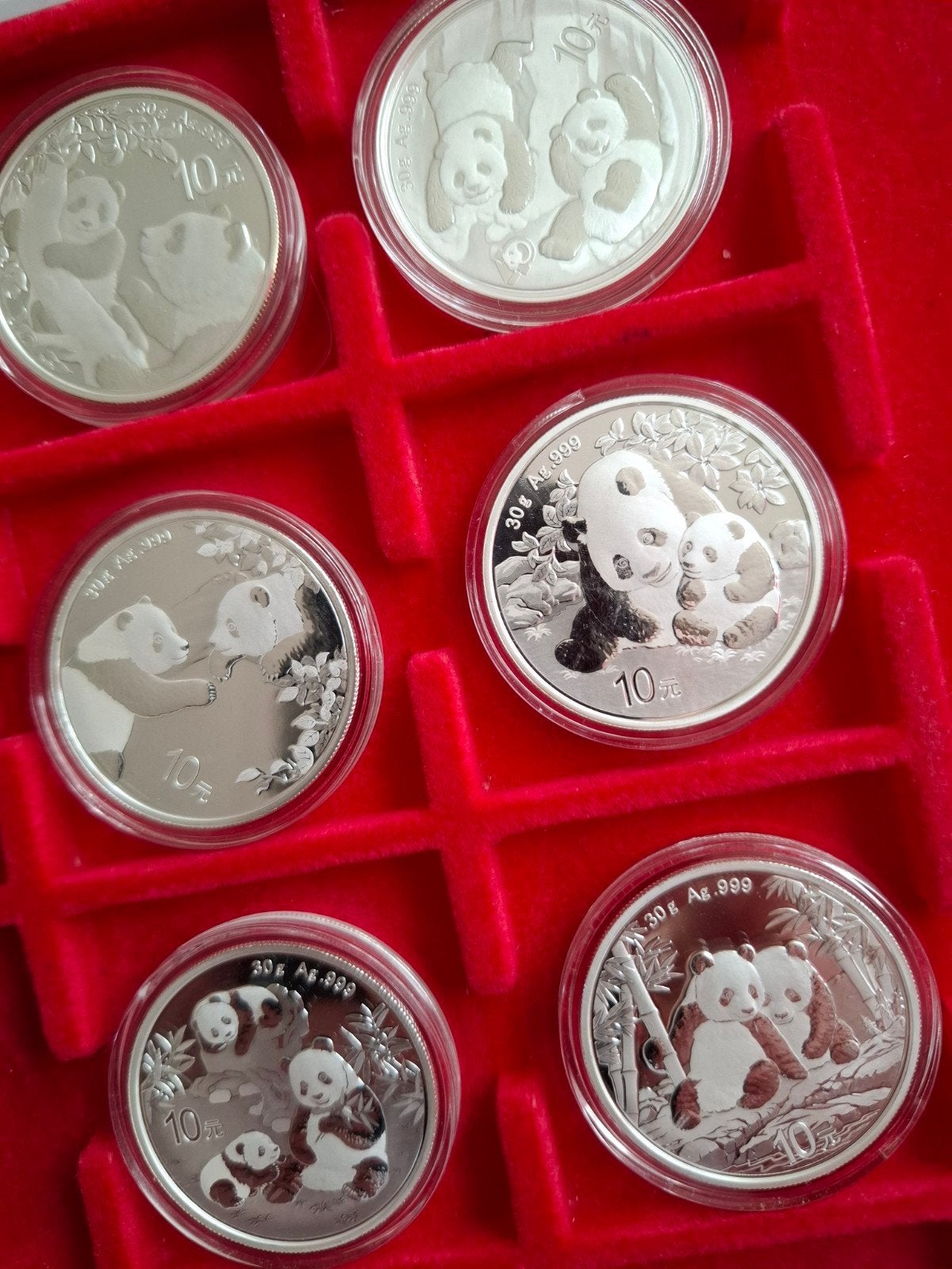 China Panda muntenset 2021 t/m 2026, Ophalen of Verzenden, Zilver