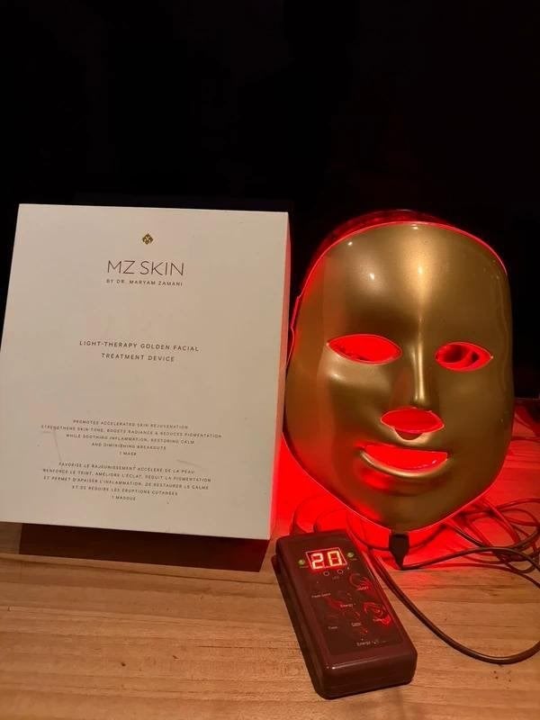 MZ Skin gold LED masker Vijfkleurig multi-licht, Ophalen of Verzenden, Zo goed als nieuw, Gehele gezicht