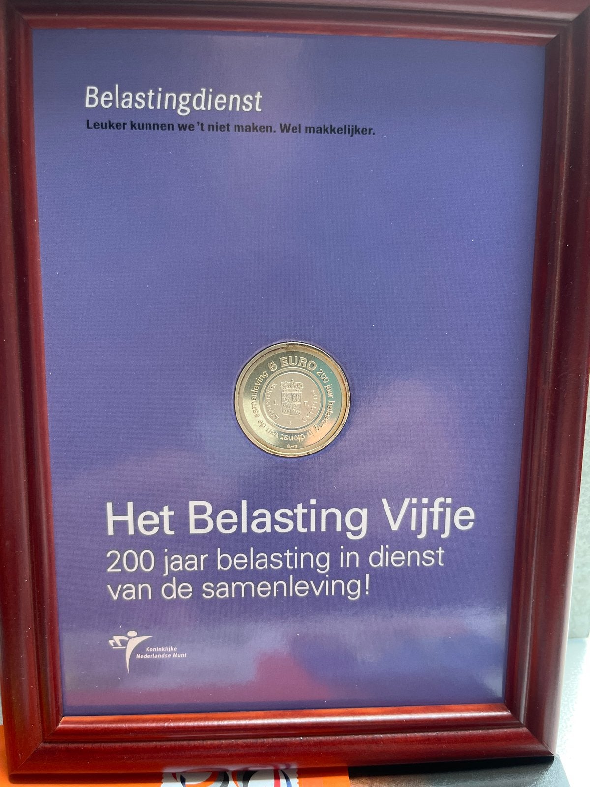 Het Belasting Vijfje - 200 jaar Belastingdienst, Postzegels en Munten, Munten | Nederland, Ophalen of Verzenden, Koningin Beatrix