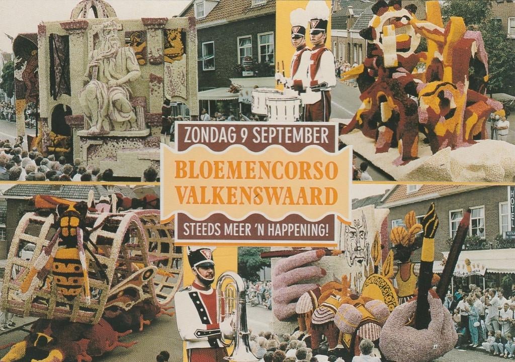 VALKENSWAARD Bloemencorso 9 September 1990, Verzamelen, Ansichtkaarten | Nederland, Ongelopen, Noord-Brabant, 1980 tot heden, Verzenden