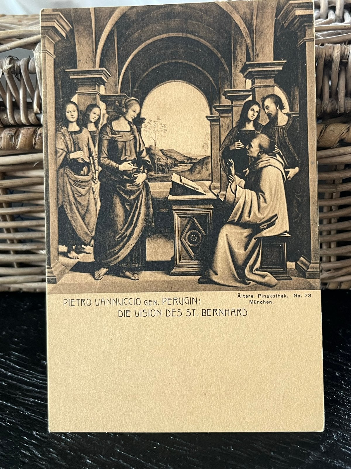 Oude Ansichtkaart: De Visie van St. Bernard (Perugino), Verzenden, Voor 1920, Gelopen, Zuid-Holland