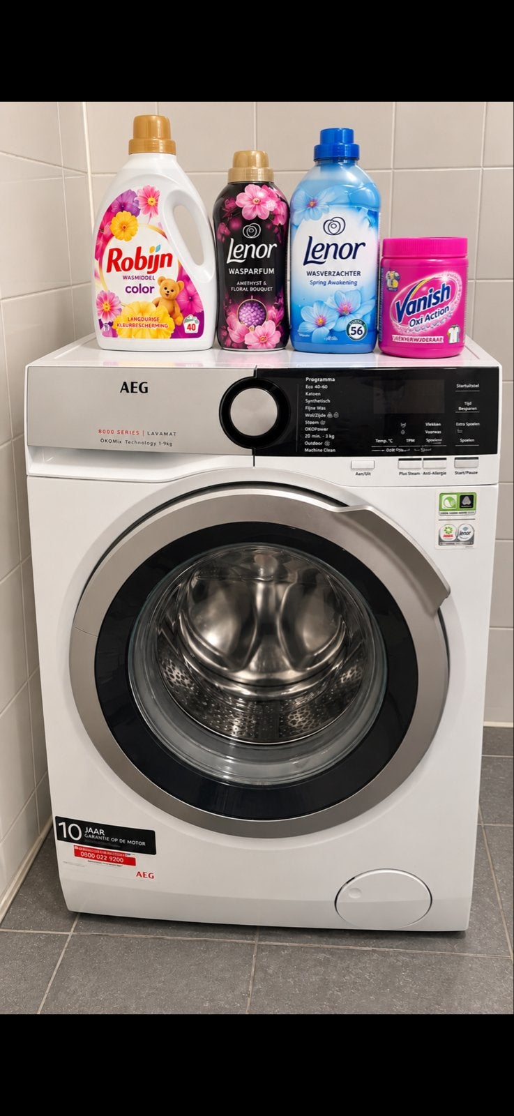 AEG 8000 Serie Lavamat ÖKOMix 9kg Wasmachine 1600 toeren, Witgoed en Apparatuur, Ophalen, 1200 tot 1600 toeren, 8 tot 10 kg, Zo goed als nieuw