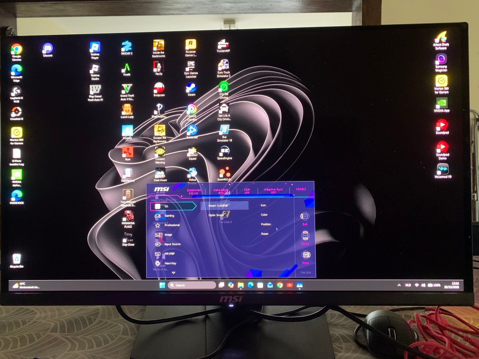 Msi Gaming Monitor, Computers en Software, Gaming, In hoogte verstelbaar, Ophalen of Verzenden, Zo goed als nieuw