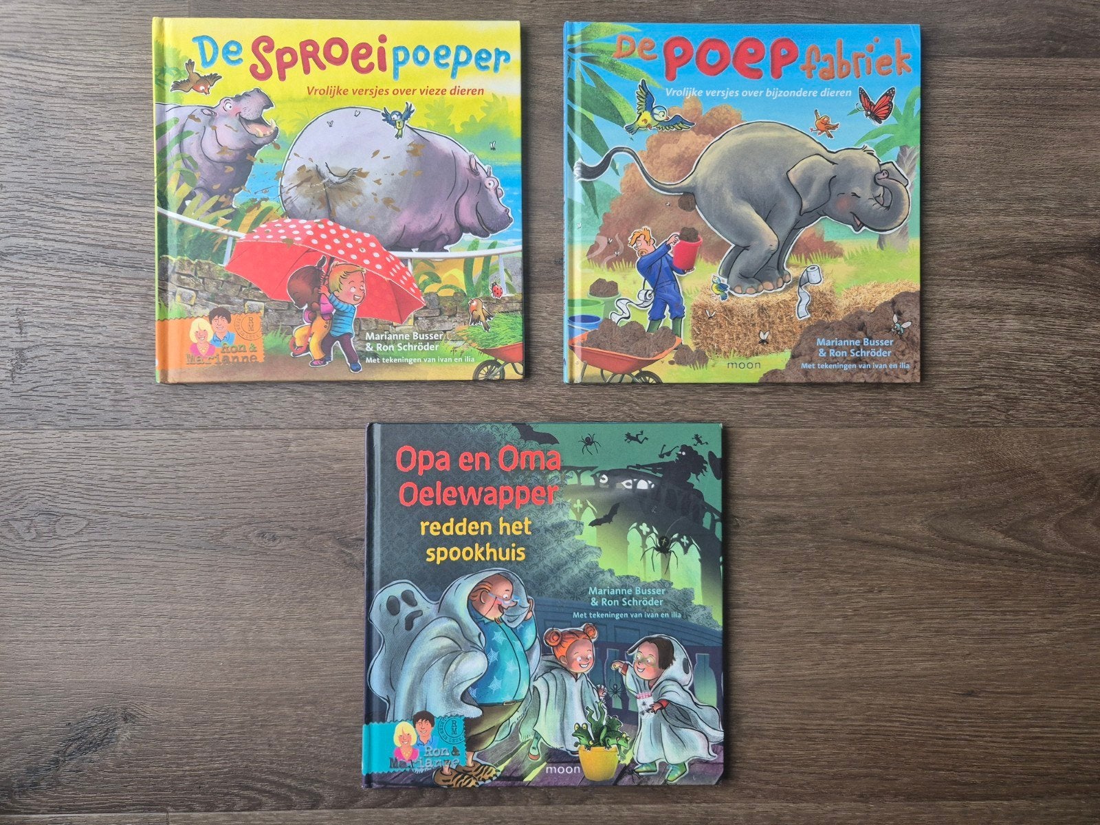Kinderboeken: Opa en Oma Oelewapper Sproeipoeper Poepfabrie, Ophalen, Zo goed als nieuw, Marianne Busser & Ron Schröder, Fictie algemeen