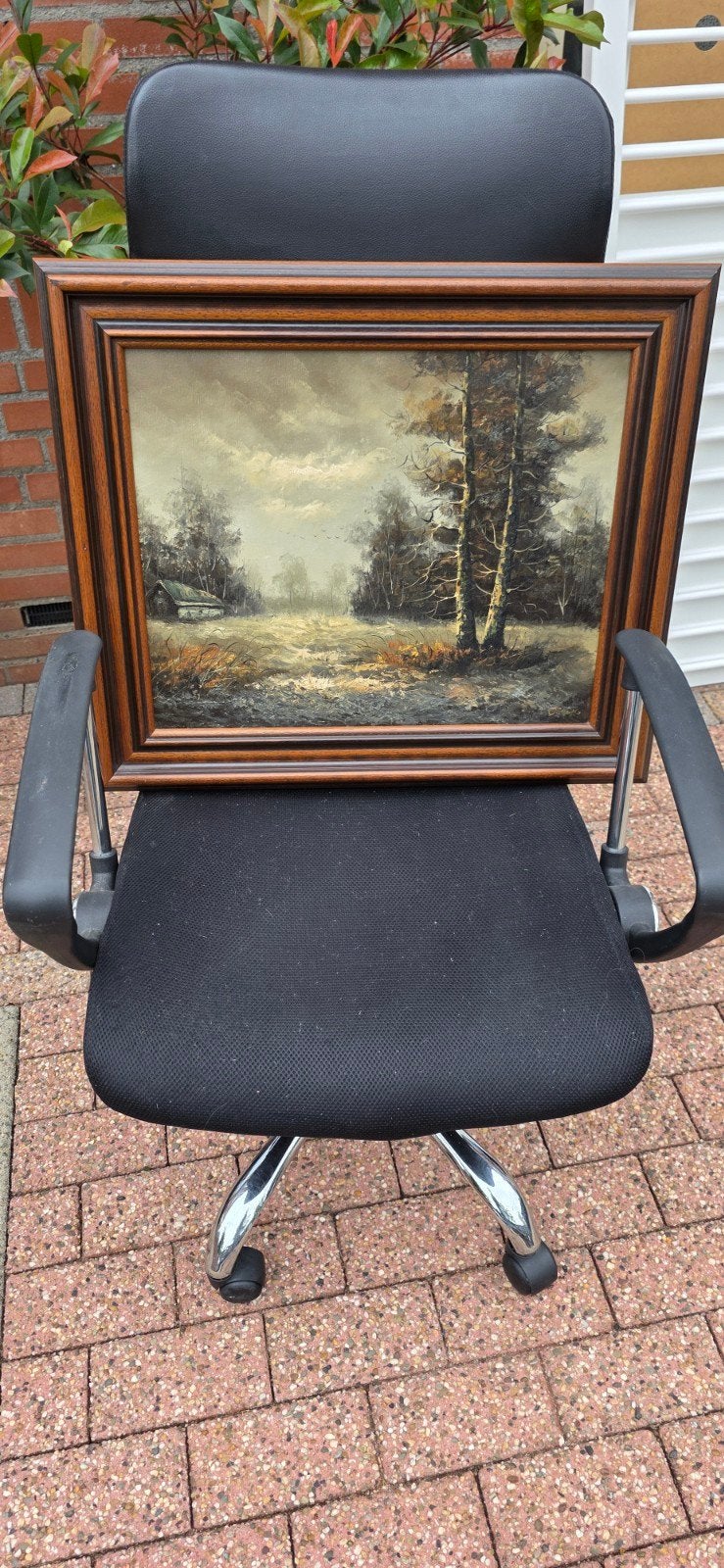Schilderij met landschap en bomen, Ophalen