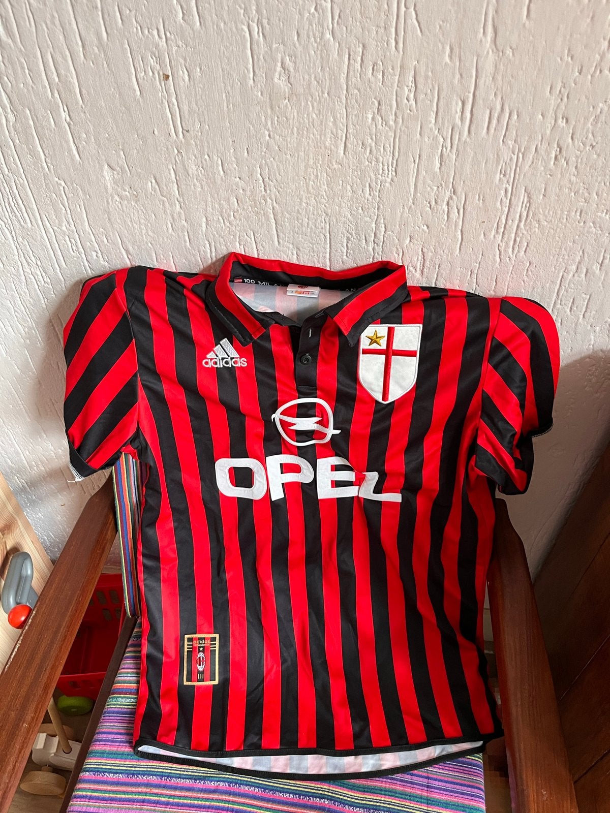 Retro AC Milan Voetbalshirt - Maldini 3 - Maat L (valt klein, Maat 52/54 (L), Ophalen of Verzenden, Zo goed als nieuw, Voetbal