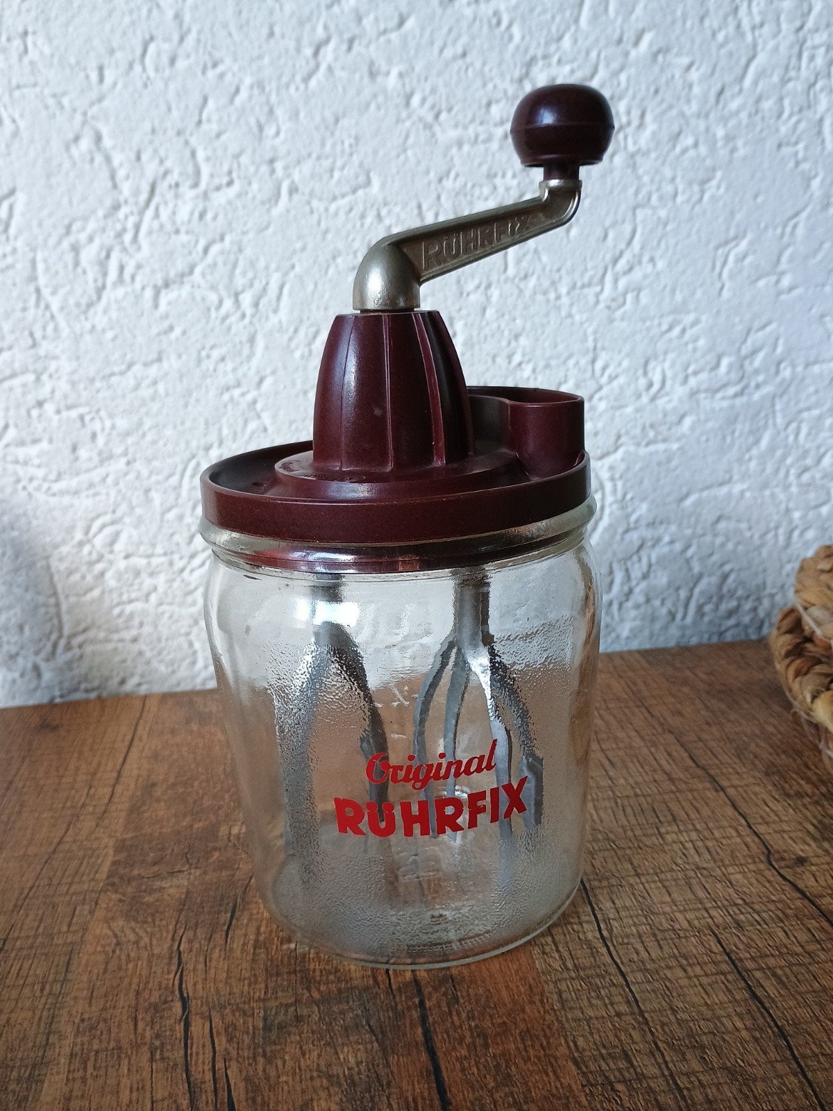 Vintage Ruhrfix met glazen pot, Antiek en Kunst, Ophalen of Verzenden