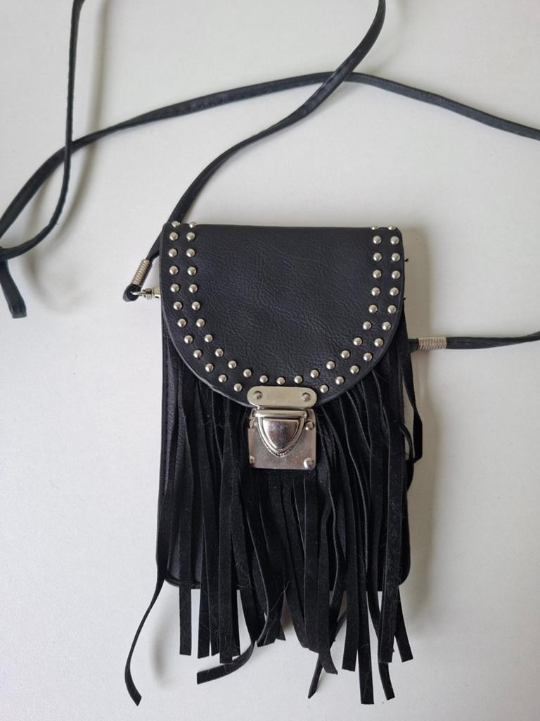 Zwart telefoontasje, Sieraden, Tassen en Uiterlijk, Tassen | Damestassen, Ophalen of Verzenden, Gebruikt, Zwart, Schoudertasje