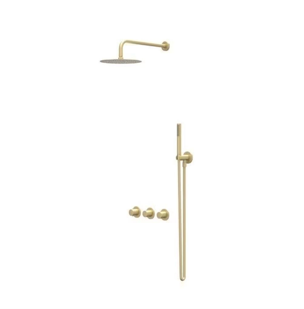Ongebruikte Ivy Bond regendouche 25cm  - Geborsteld Goud PVD, Doe-het-zelf en Verbouw, Sanitair, Ophalen of Verzenden, Nieuw, Koper