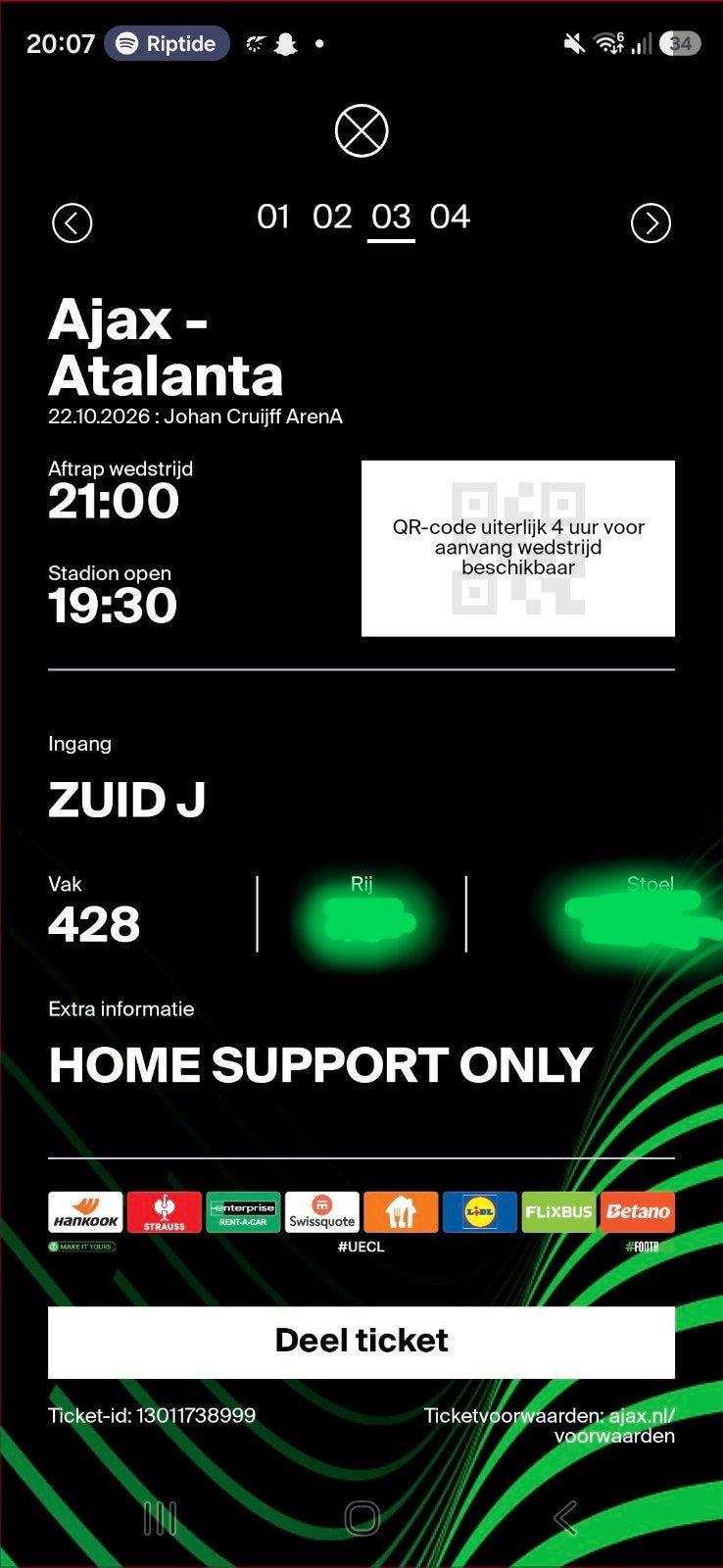 Twee kaarten naast elkaar in vak 428