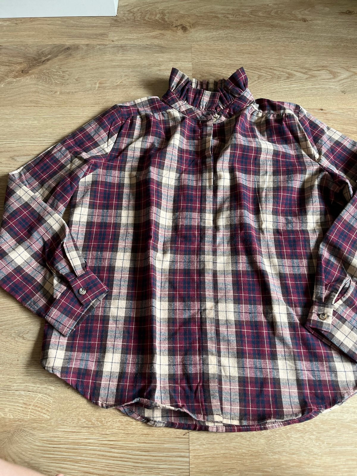 Geruite Blouse met Hoge Hals - Lili & Lala Paris, Kleding | Dames, Ophalen of Verzenden, Zo goed als nieuw, Maat 36 (S), Meerkleurig