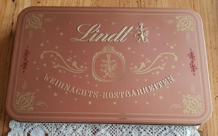 Groot plat KERST blik, Lindt Weihnachts - Kostbarkeiten, Verzamelen, Blikken, Ophalen of Verzenden, Gebruikt, Overige, Overige merken