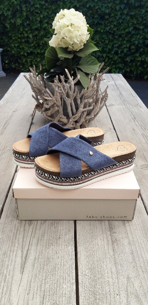 "Zeer Mooie "FABS' Slippers" / Nieuw!, Kleding | Dames, Schoenen, Slippers, Blauw, Nieuw, Ophalen of Verzenden