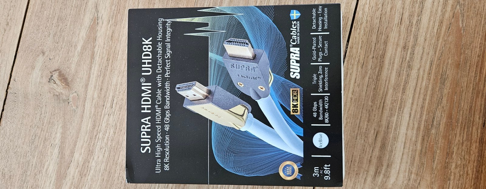 Supra HDMI 8K HDR 48Gbps kabel - 3 meter, Audio, Tv en Foto, Ophalen of Verzenden, Nieuw, 2 tot 5 meter, HDMI-kabel