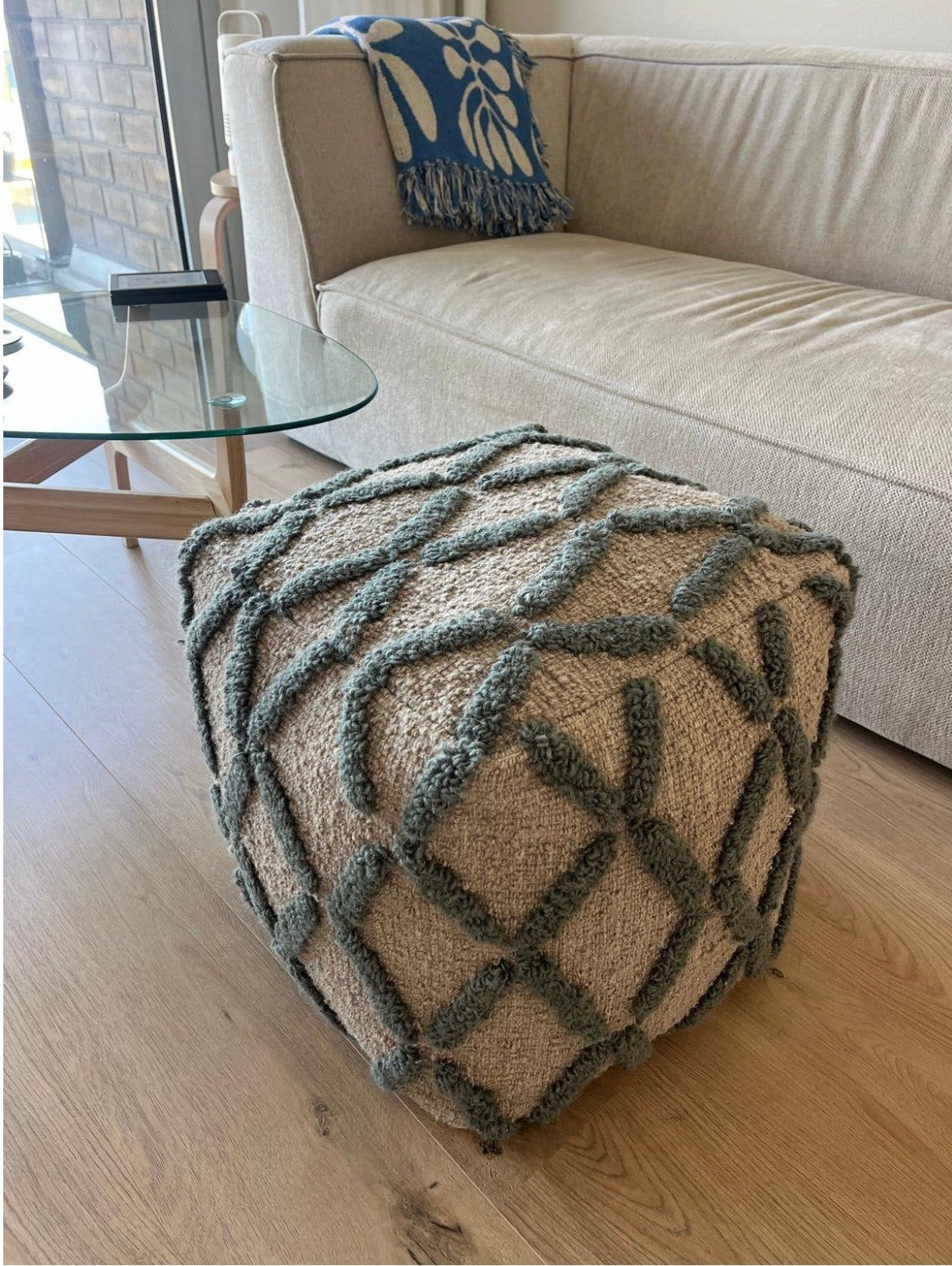 Poef NOUS Living, Ophalen, Minder dan 50 cm, Vierkant, Nieuw
