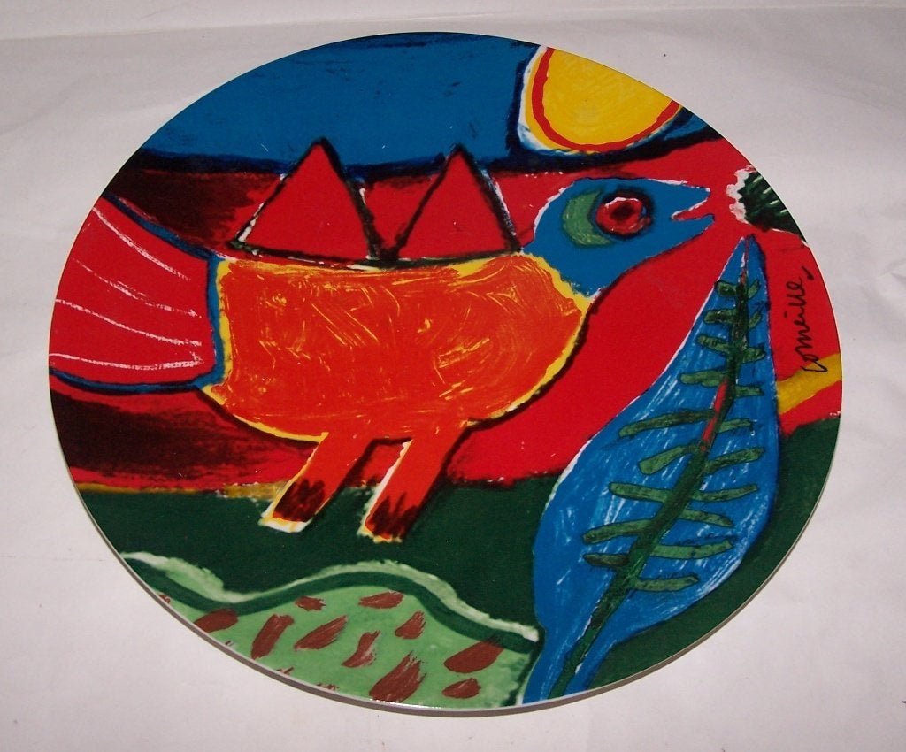 Corneille 'L'été Commençant' Design Bord. Doorsnee 30cm. Nws, Antiek en Kunst, Meerkleurig, Handgemaakt, Steen/keramiek, Bord
