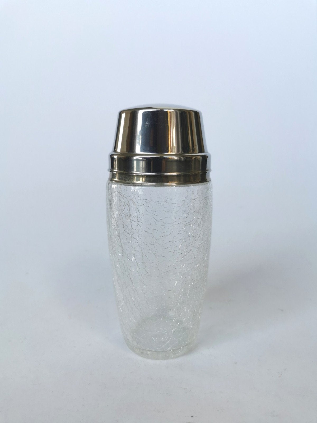 Vintage craquele glas en verzilverde cocktailshaker Quist, Antiek en Kunst, Ophalen of Verzenden