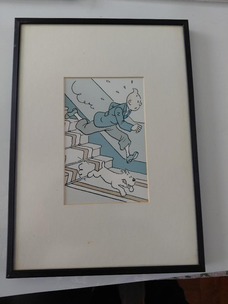 Kuifje kaart in lijst, Ophalen of Verzenden, Kuifje, Zo goed als nieuw, Overige typen