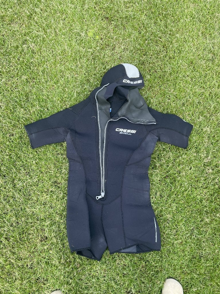 Cressi wetsuit met vaste duikkap - 5 mm, Ophalen of Verzenden, Zo goed als nieuw, Duikpak